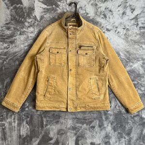 Levi's Mens Quilted Long Sleeve Jacket Size Medium Trucker Tan Well Worked